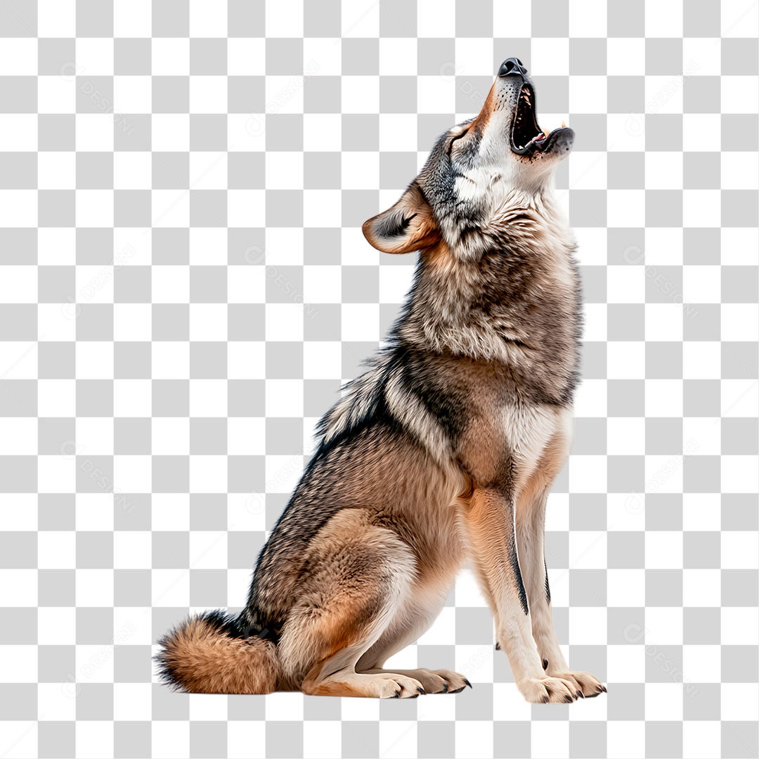 Lobo Uivando PNG Transparente