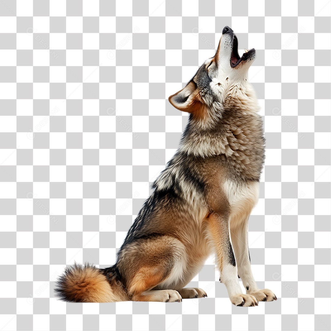 Lobo Uivando PNG Transparente