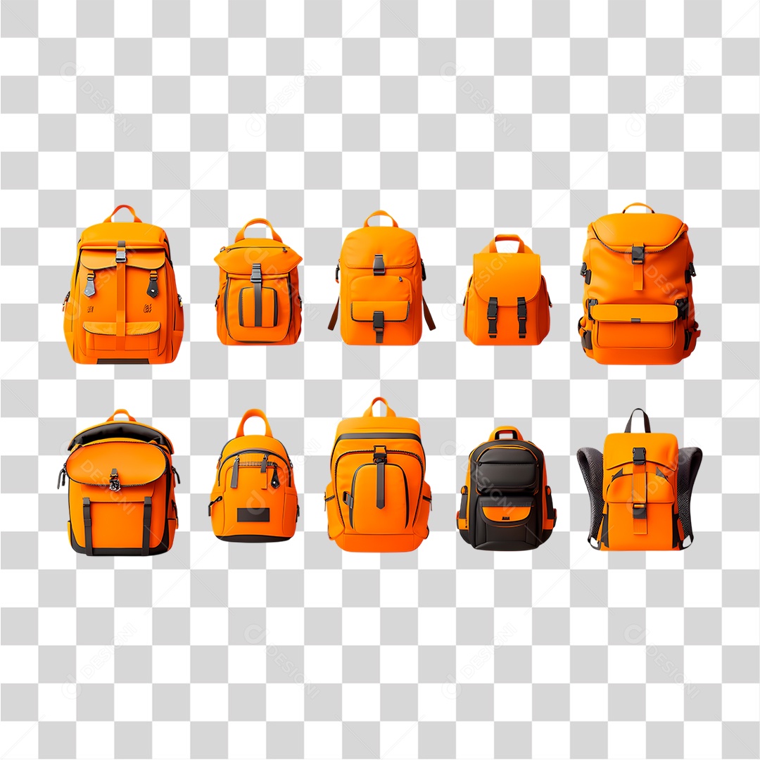 Mochilas Amarela PNG Transparente