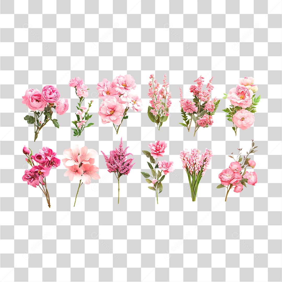 Flores Rosas PNG Transparente