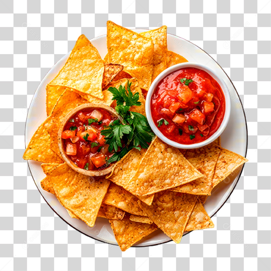 Prato de Nachos PNG Transparente