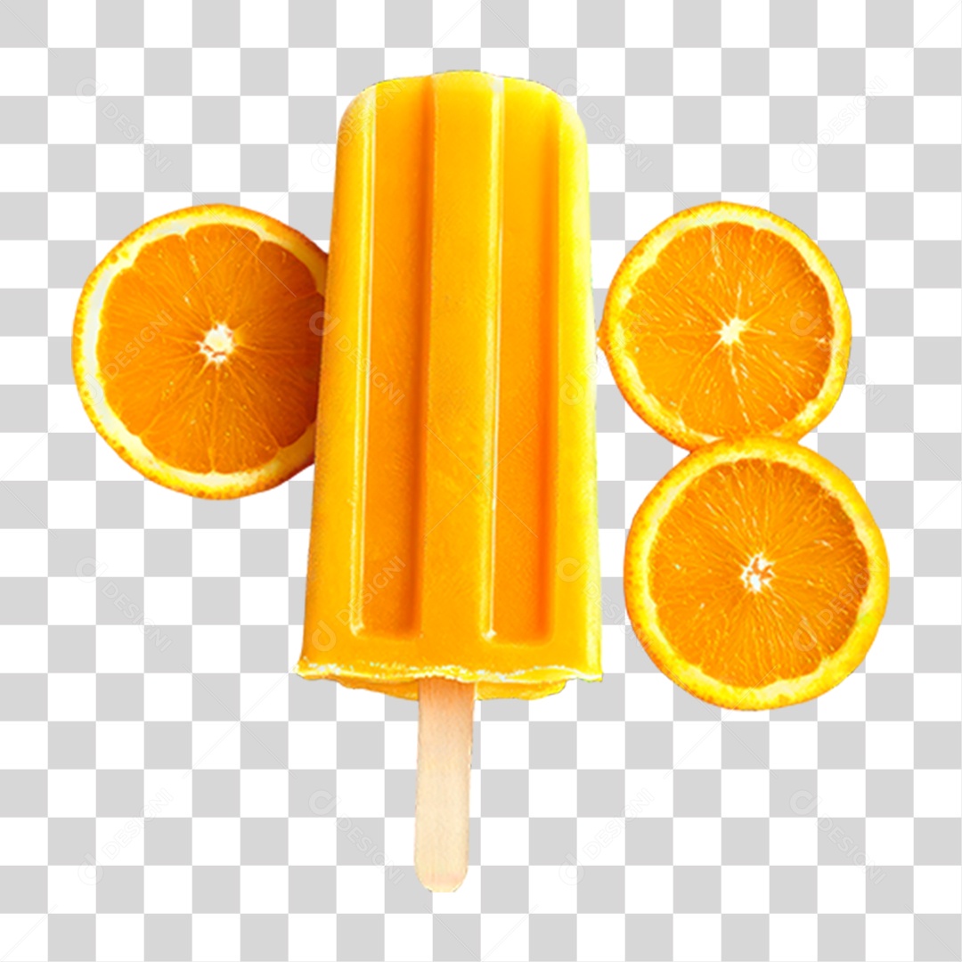 Picolé de Laranja PNG Transparente