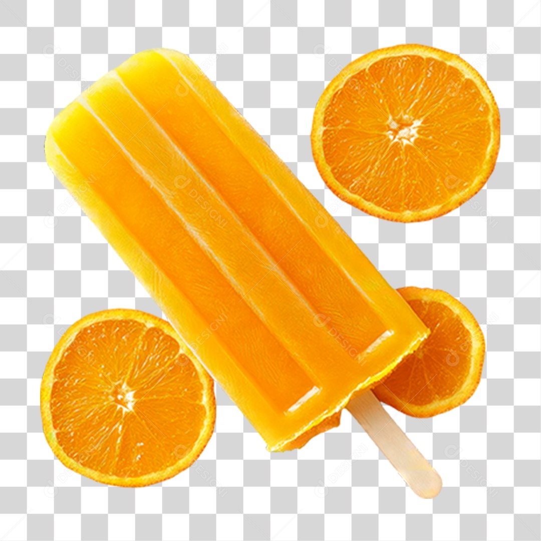 Picolé de Laranja PNG Transparente