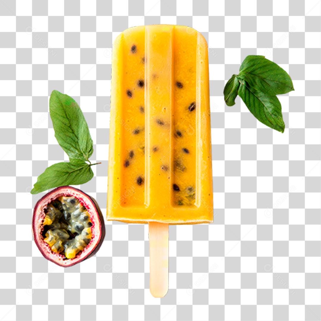 Picolé de Maracujá PNG Transparente