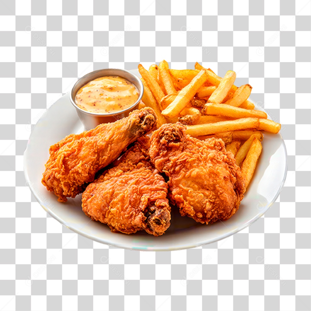 Porções de Frango Fritos PNG Transparente