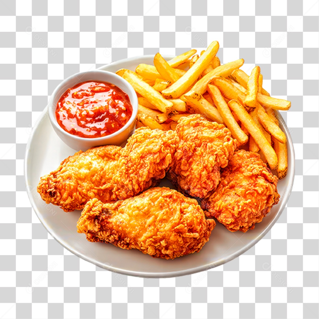 Porções de Frango Fritos PNG Transparente