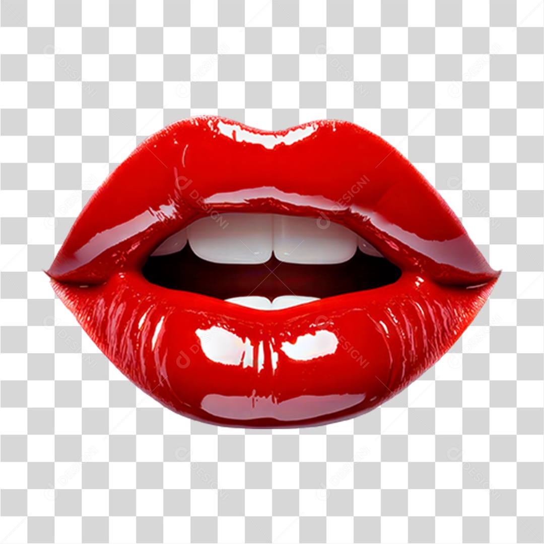 Boca Vermelha PNG Transparente