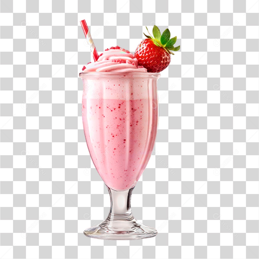 Milk-shake de Morango PNG Transparente