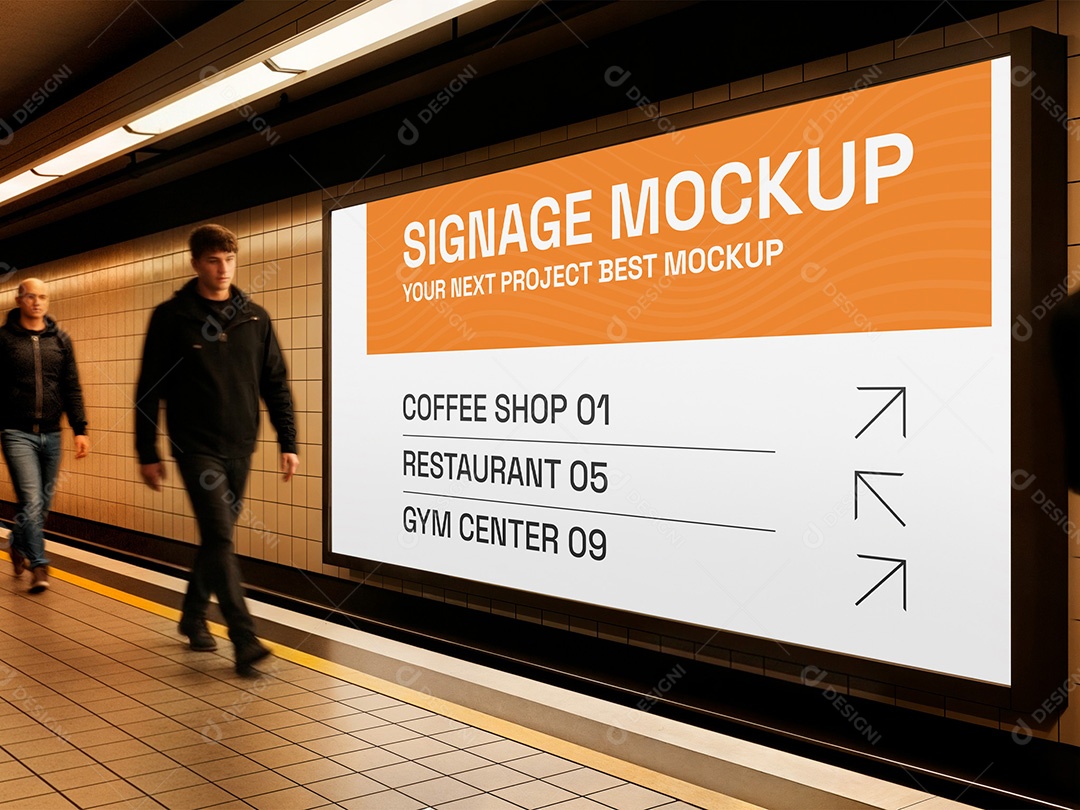 Outdoor na Estação de Trem Mockup PSD Editável