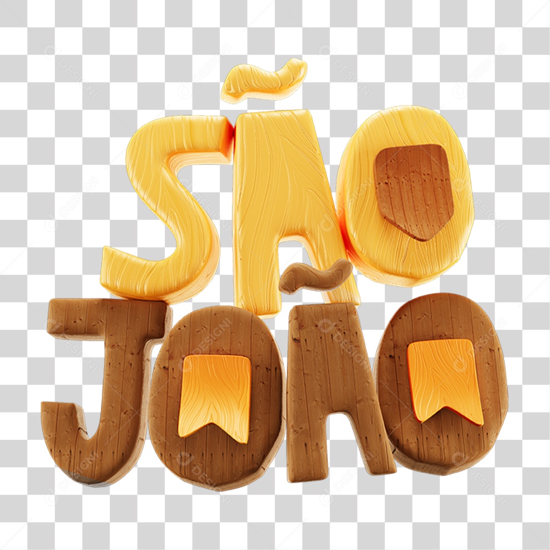 Selo 3D São João Para Composição PNG Transparente