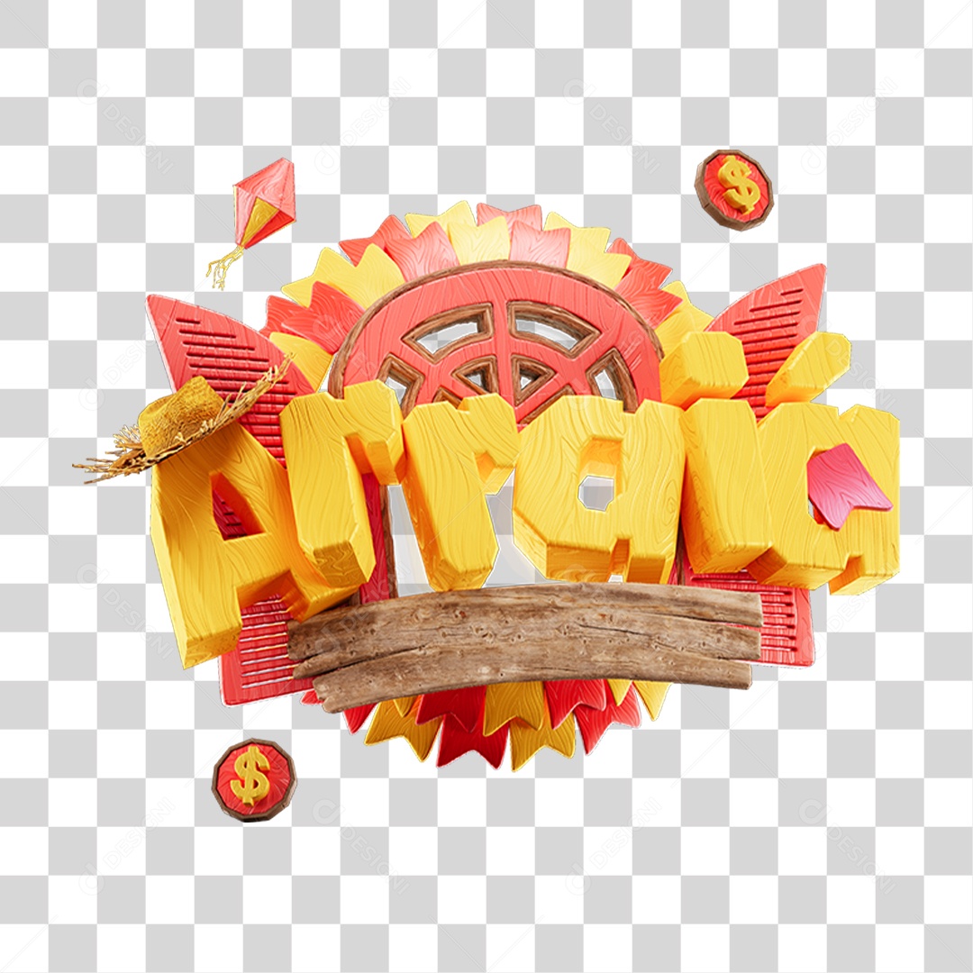 Selo 3D Arraiá PNG Transparente