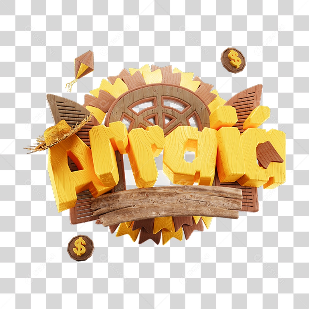 Selo 3D Arraiá PNG Transparente