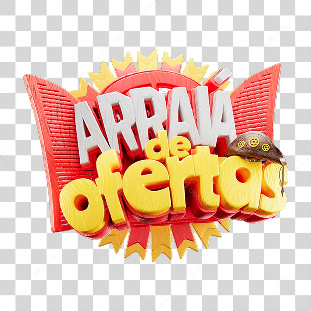 Selo 3D Arraiá de Ofertas PNG Transparente
