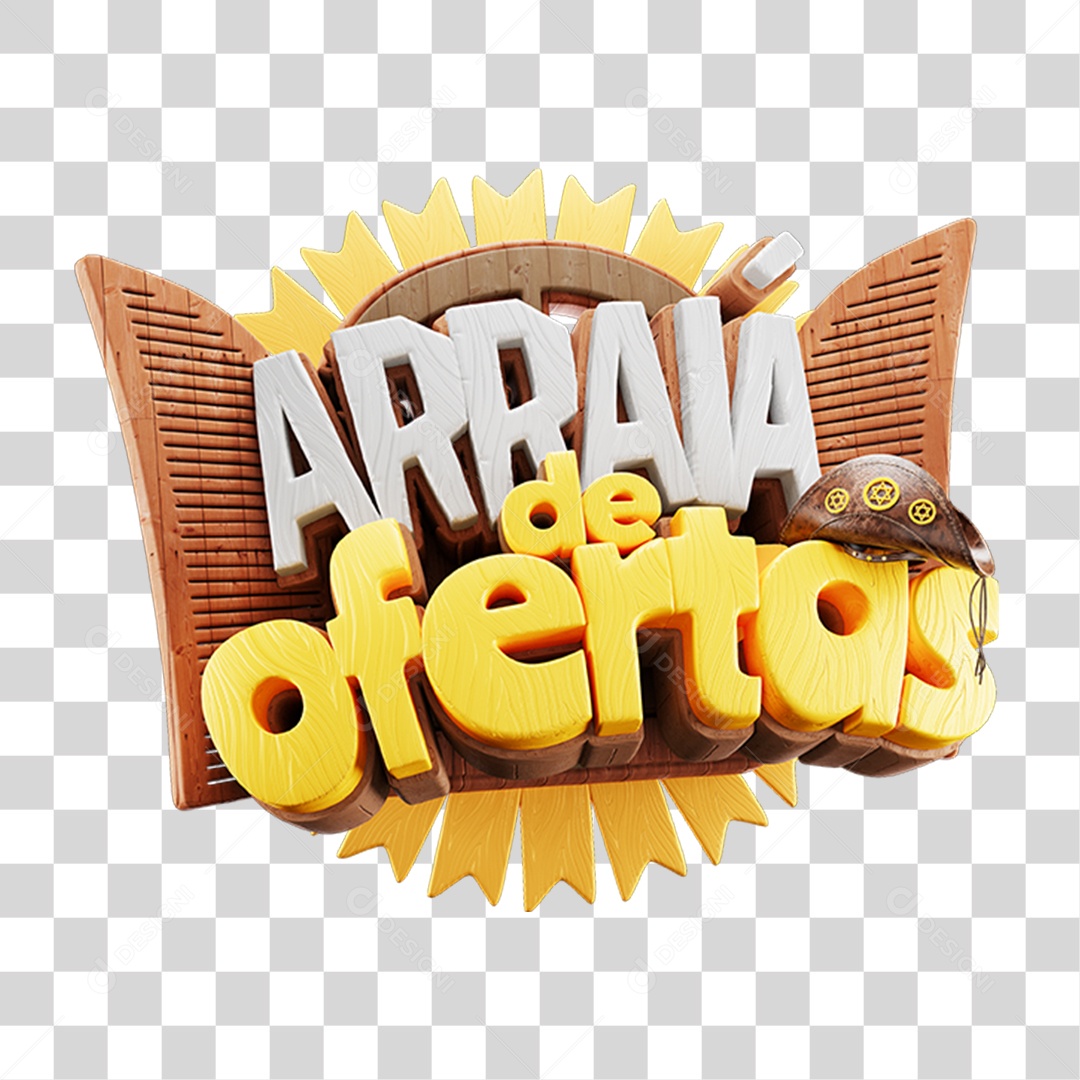 Selo 3D Arraiá de Ofertas PNG Transparente