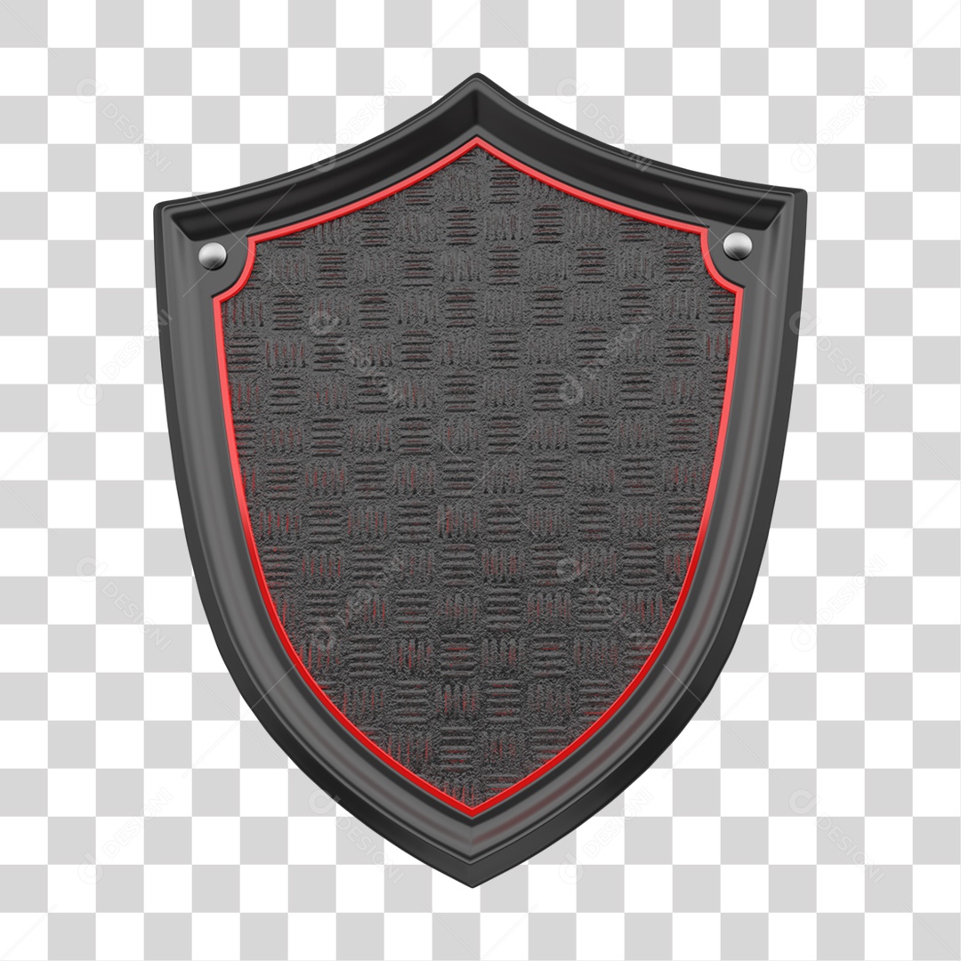 Elemento 3D Placa de Metal Escudo PNG Transparente