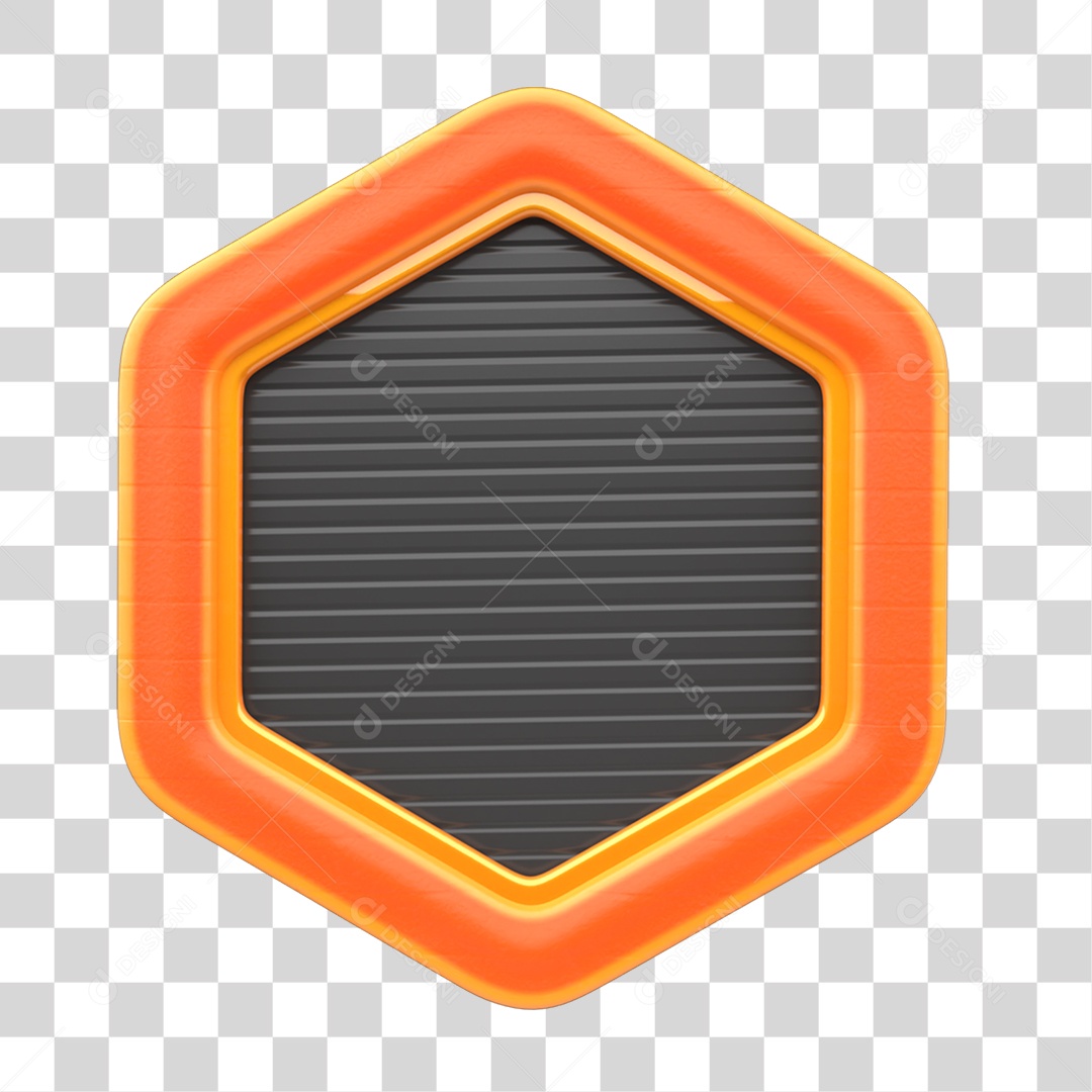 Elemento 3D Placa de Metal Escudo PNG Transparente