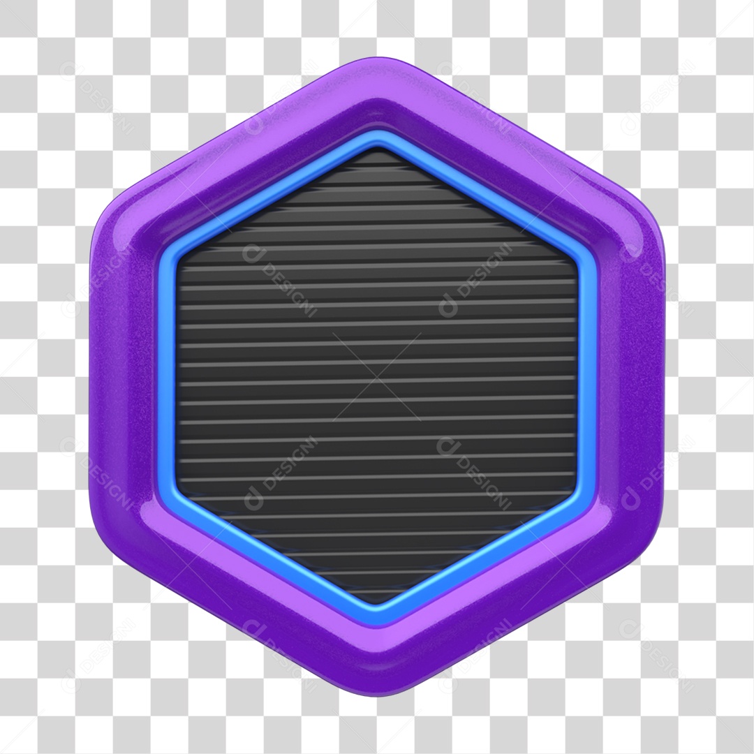 Elemento 3D Placa de Metal Escudo PNG Transparente