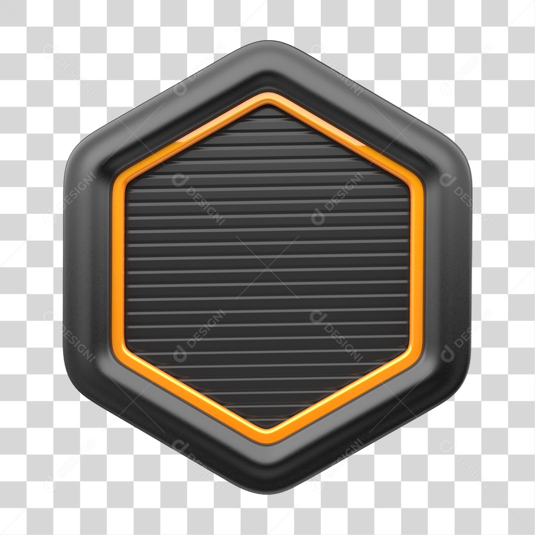 Elemento 3D Placa de Metal Escudo PNG Transparente