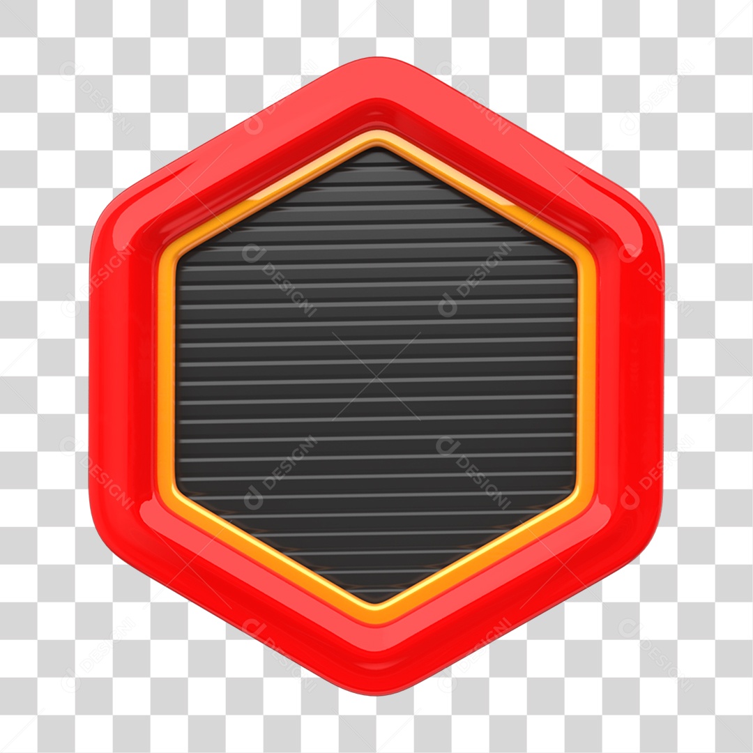 Elemento 3D Placa de Metal Escudo PNG Transparente