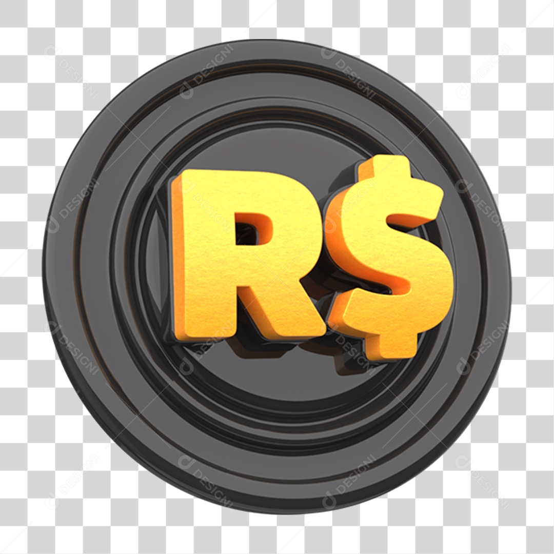 Placa com Símbolo do Dinheiro R$ PNG Transparente