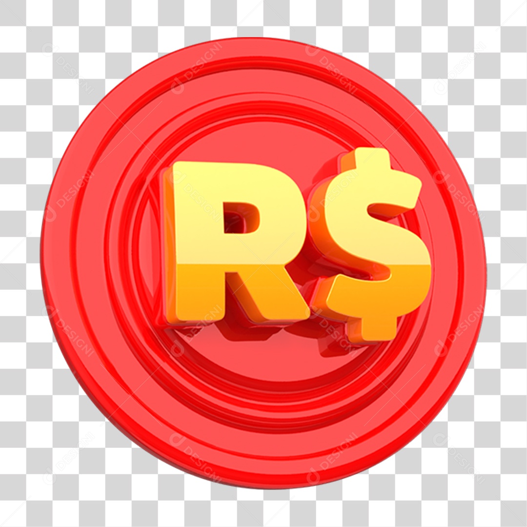 Placa com Símbolo do Dinheiro R$ PNG Transparente