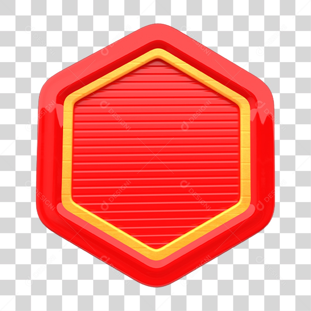 Elemento 3D Placa de Metal Escudo PNG Transparente