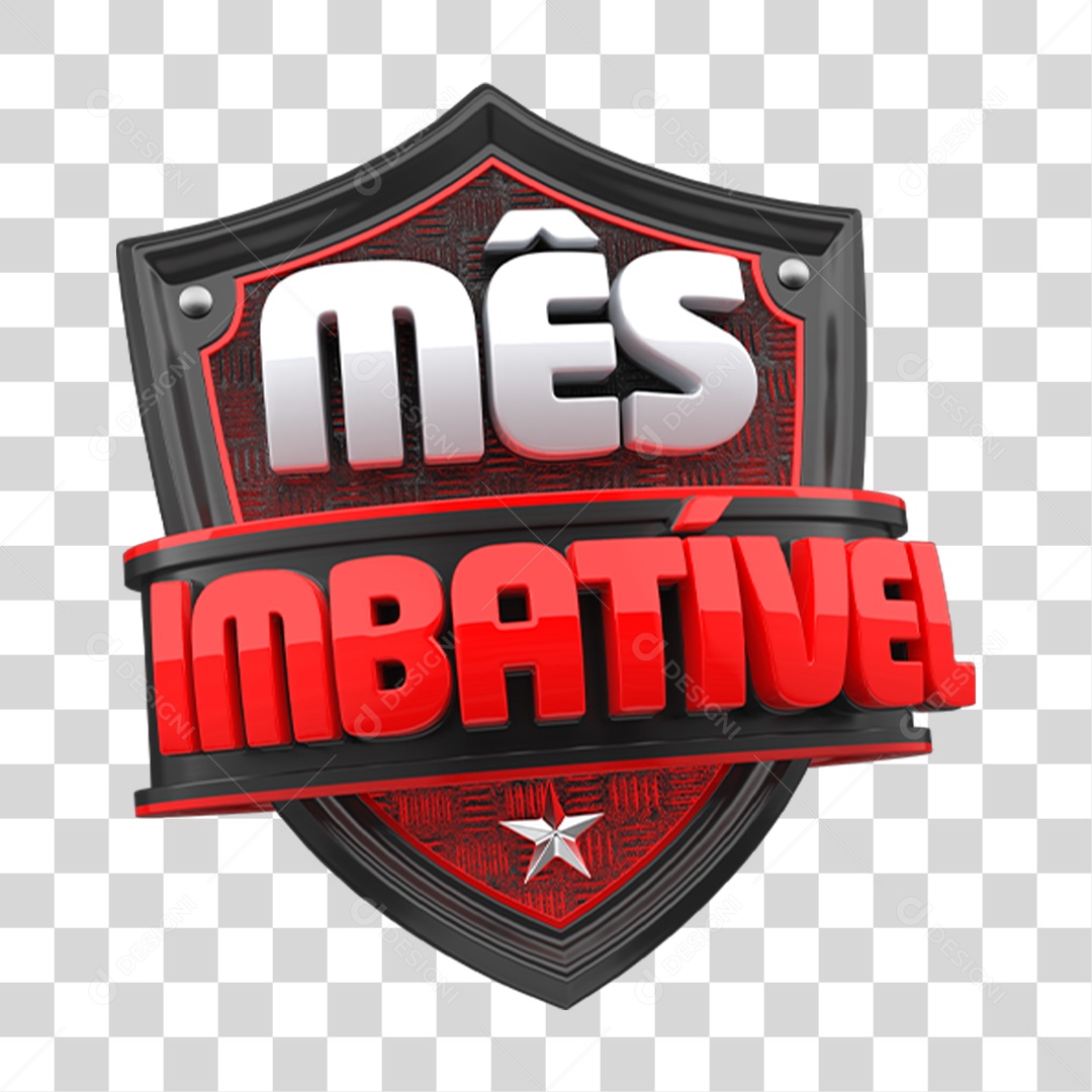 Selo 3D Mês Imbatível PNG Transparente