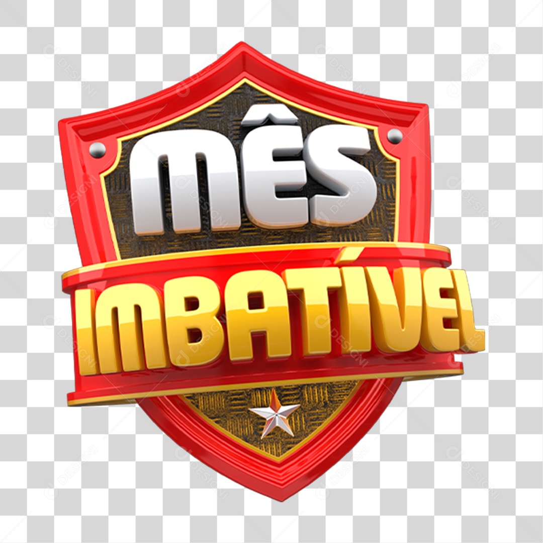 Selo 3D Mês Imbatível PNG Transparente