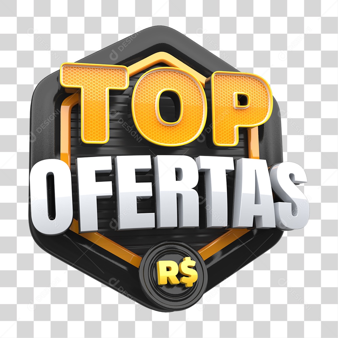 Selo 3D Top Ofertas PNG Transparente
