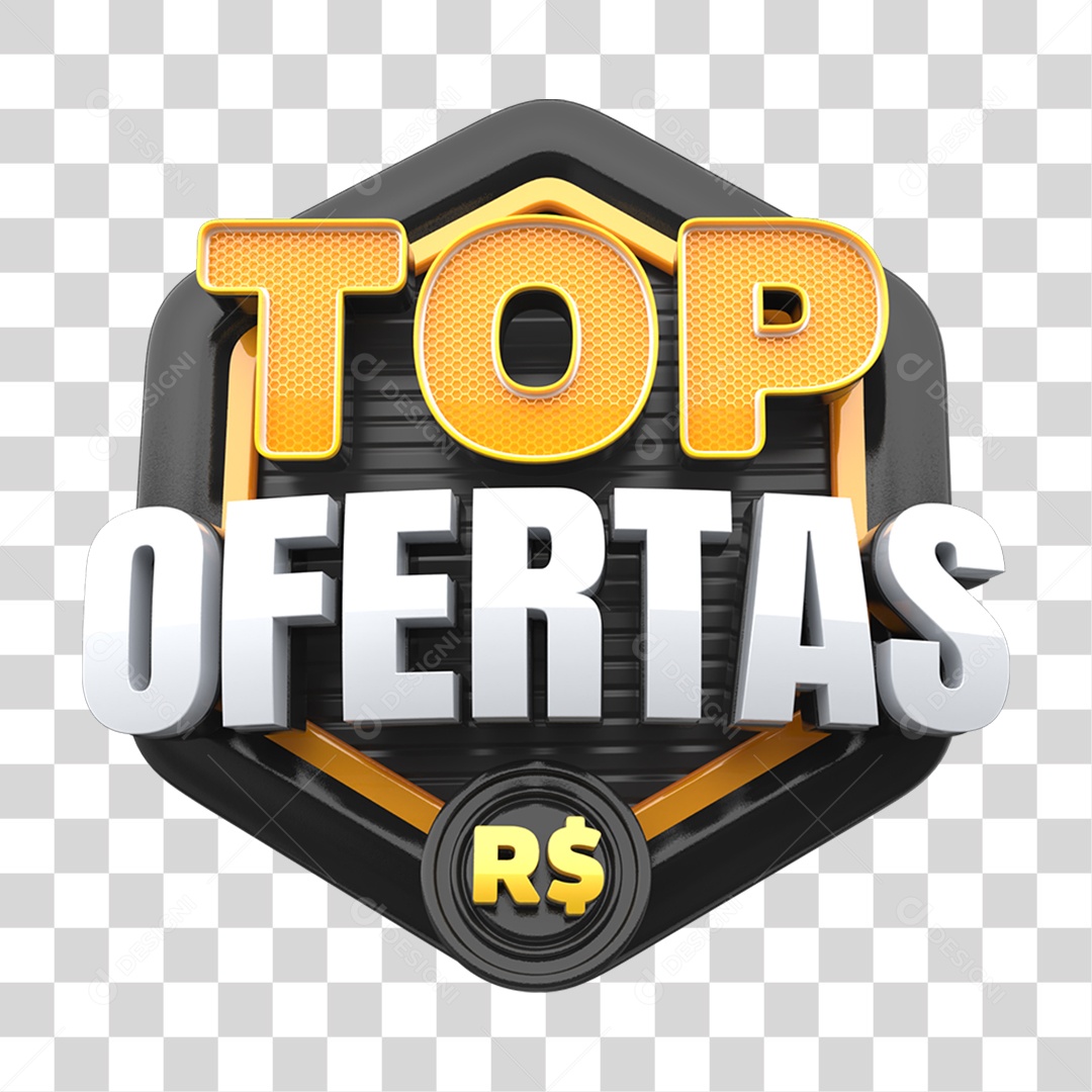 Selo 3D Top Ofertas PNG Transparente