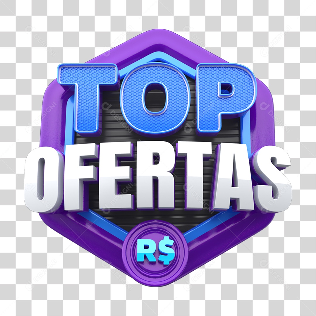 Selo 3D Top Ofertas PNG Transparente