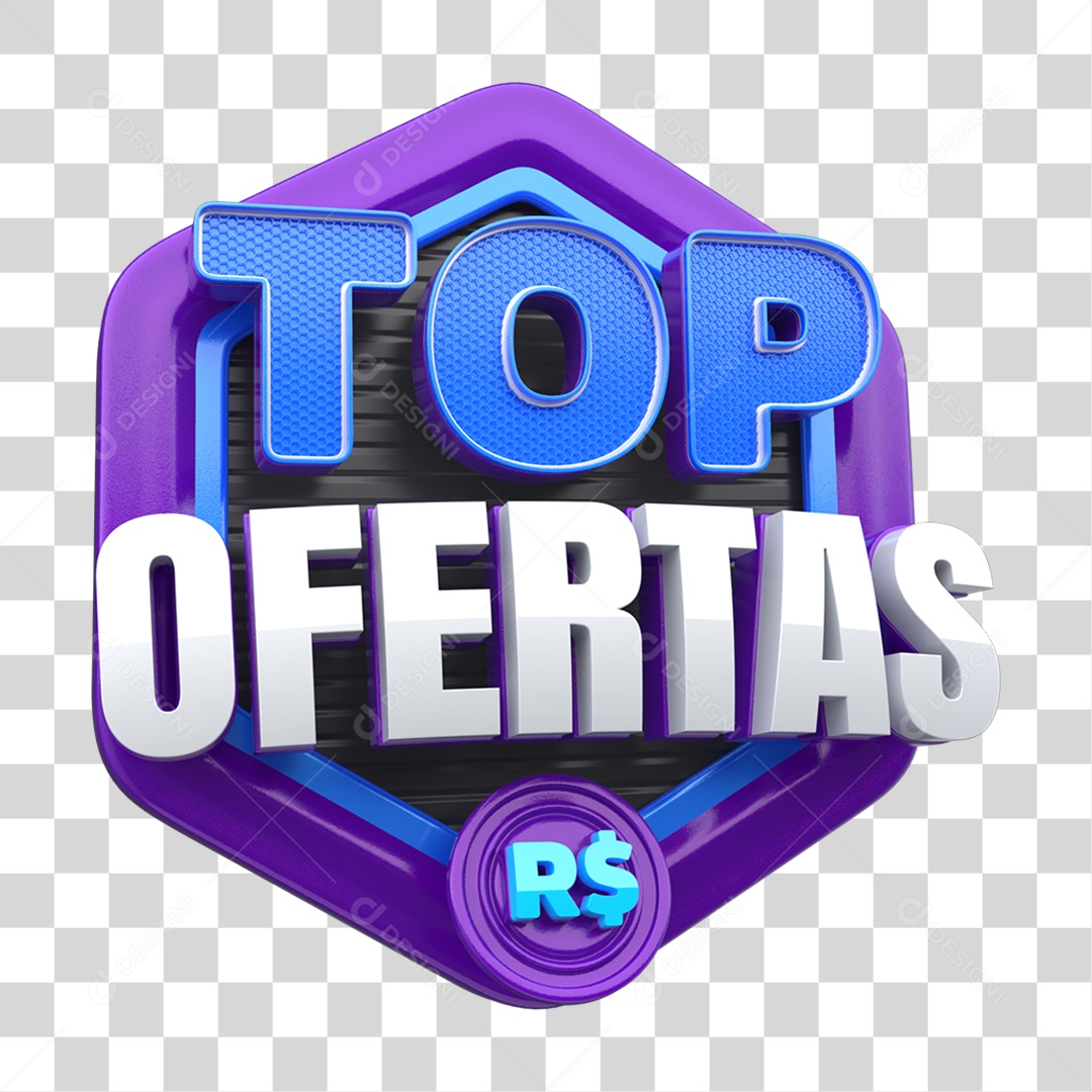 Selo 3D Top Ofertas PNG Transparente