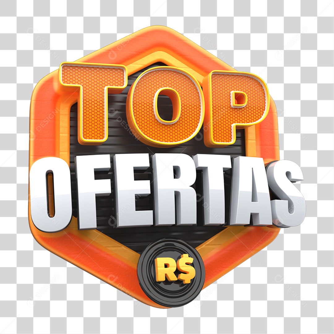 Selo 3D Top Ofertas PNG Transparente