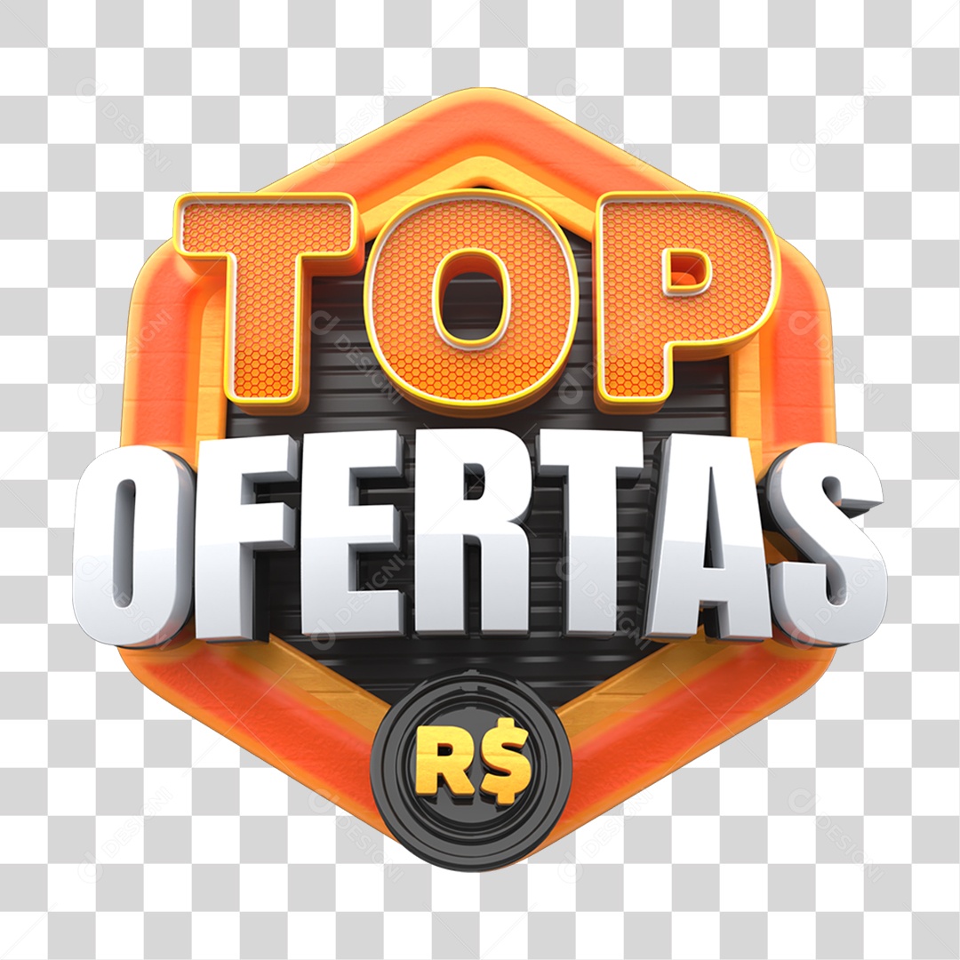 Selo 3D Top Ofertas PNG Transparente