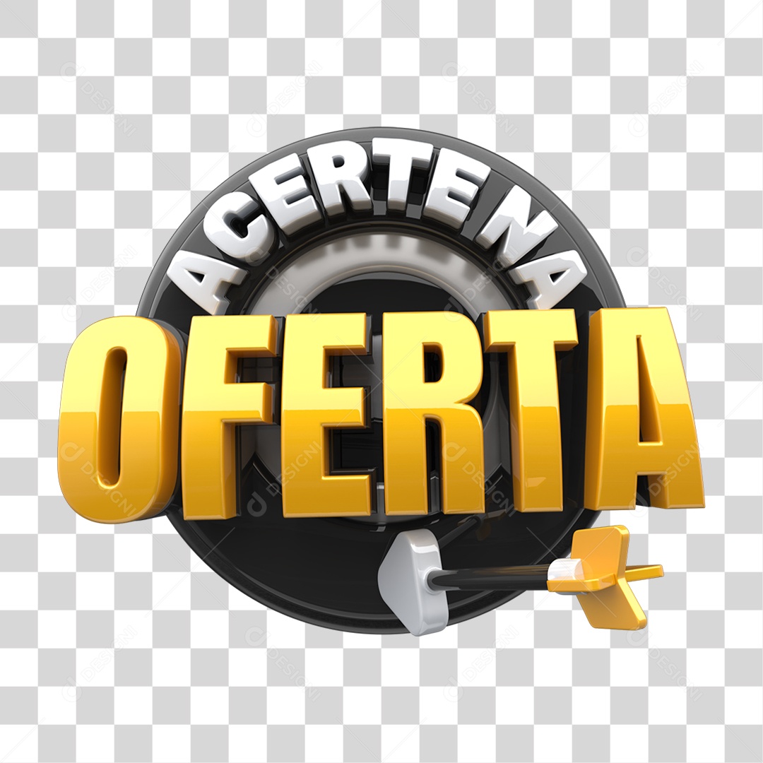 Selo 3D Acerte na Oferta PNG Transparente