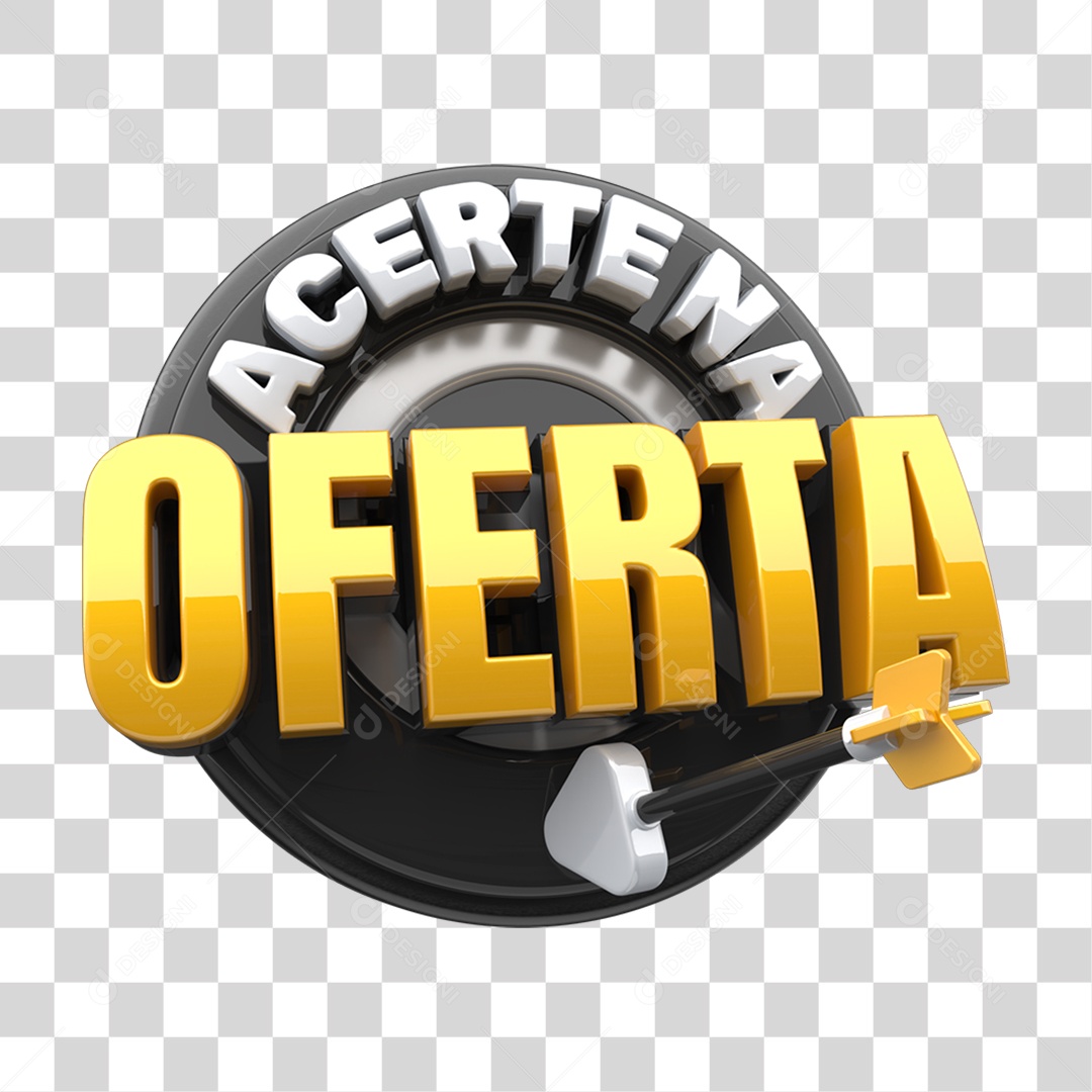 Selo 3D Acerte na Oferta PNG Transparente