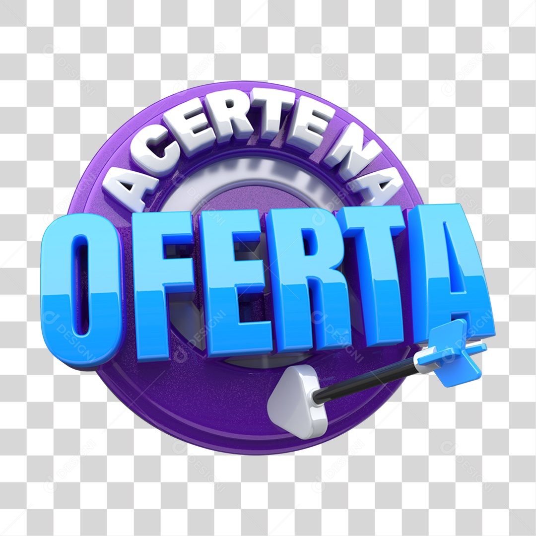 Selo 3D Acerte na Oferta PNG Transparente