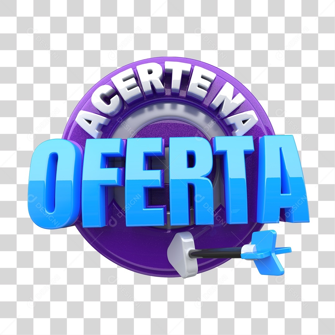 Selo 3D Acerte na Oferta PNG Transparente