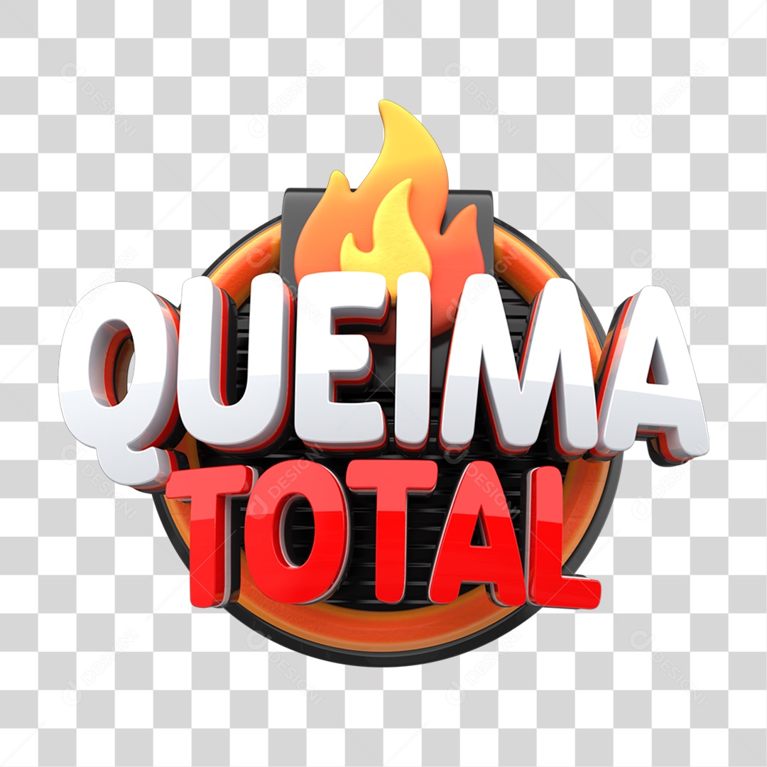 Selo 3D Queima Total PNG Transparente