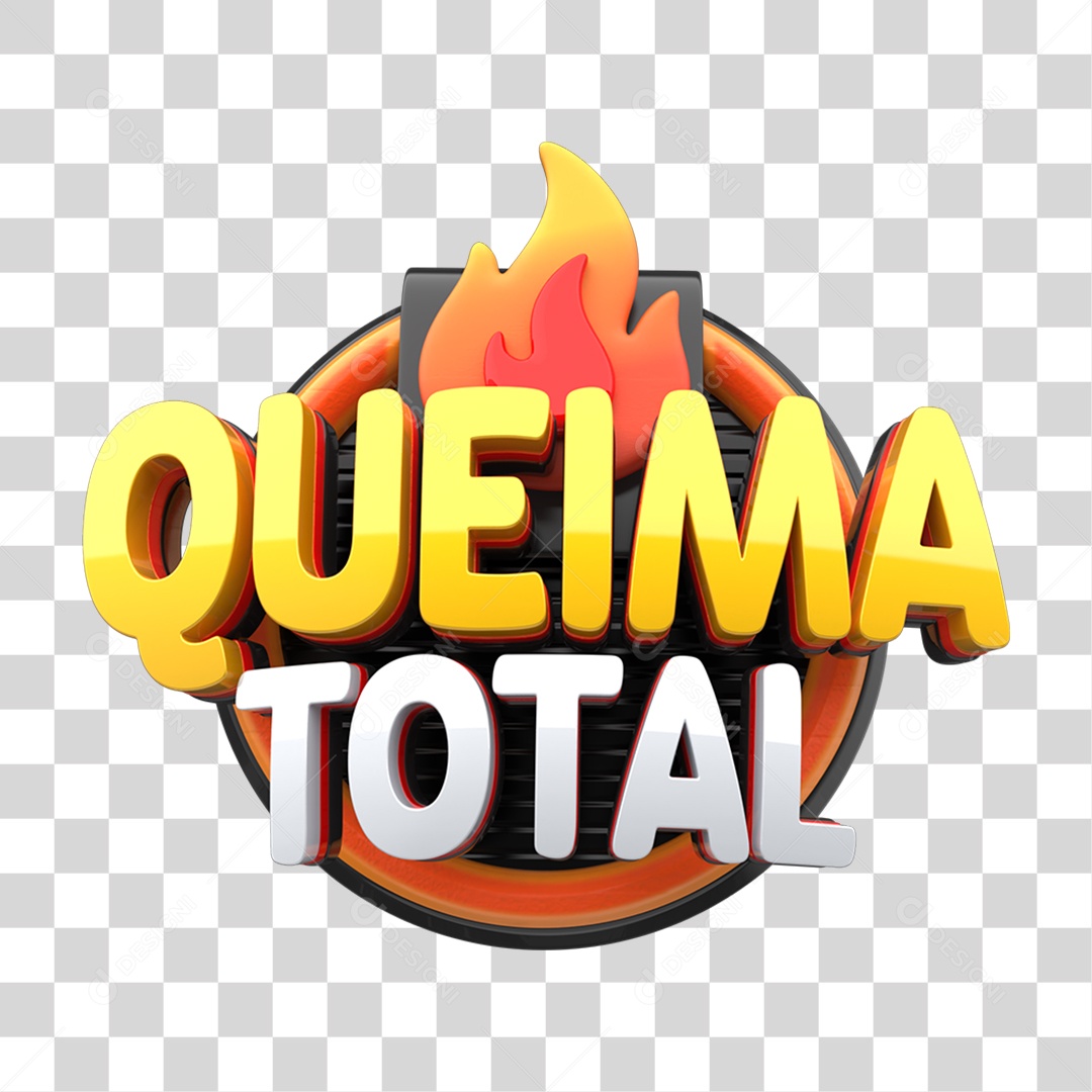 Selo 3D Queima Total PNG Transparente