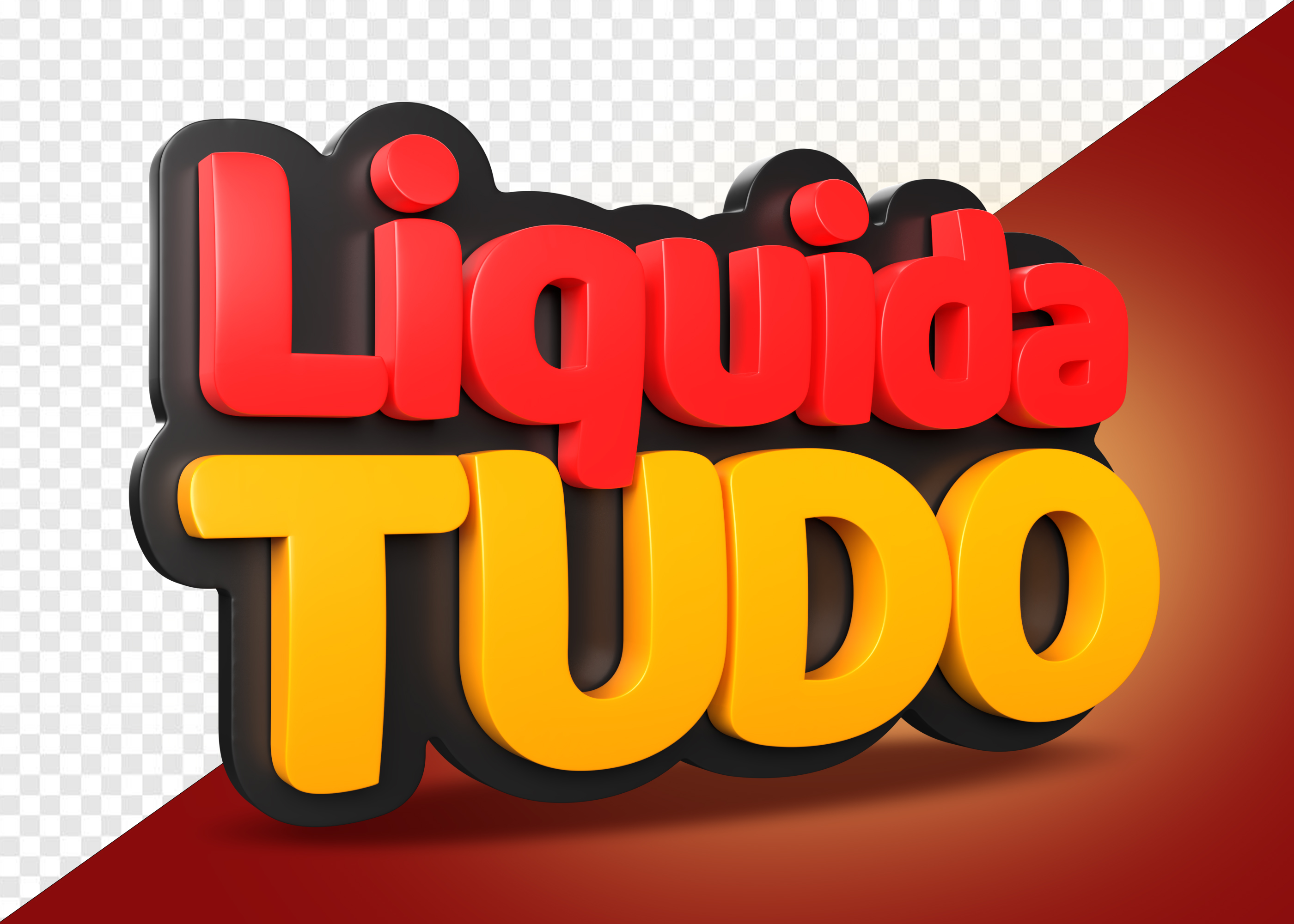 Selo 3D Liquida Tudo Para Composição PSD