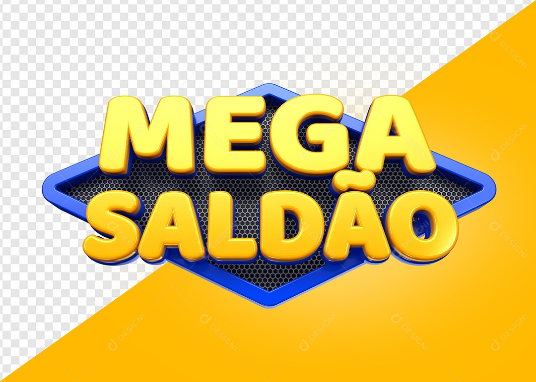 Selo 3D Mega Saldão Para Composição PSD