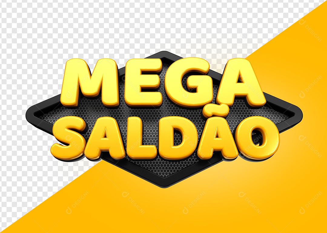 Selo 3D Mega Saldão Para Composição PSD