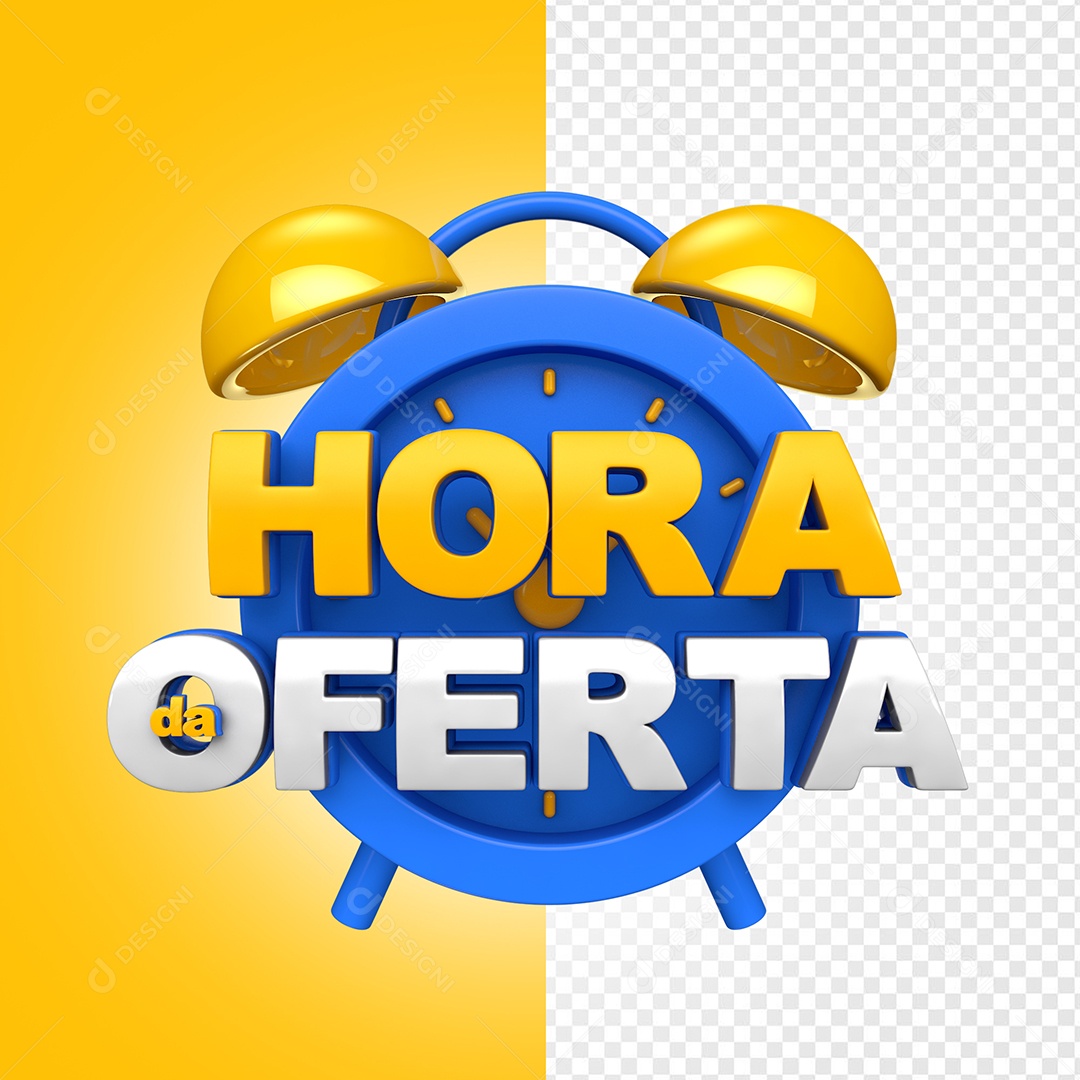 Hora da Oferta Selo 3D Para Composição PSD