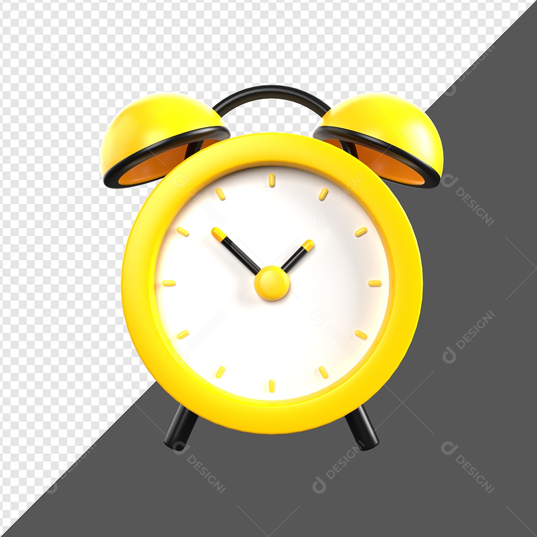 Relógio Despertador Elemento 3D Para Composição PSD