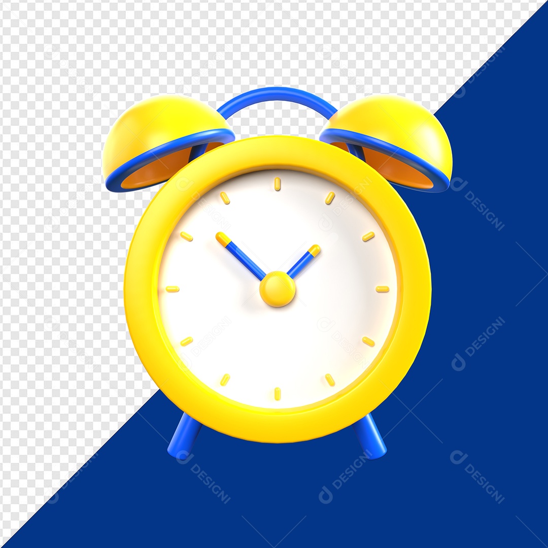 Relógio Despertador Elemento 3D Para Composição PSD