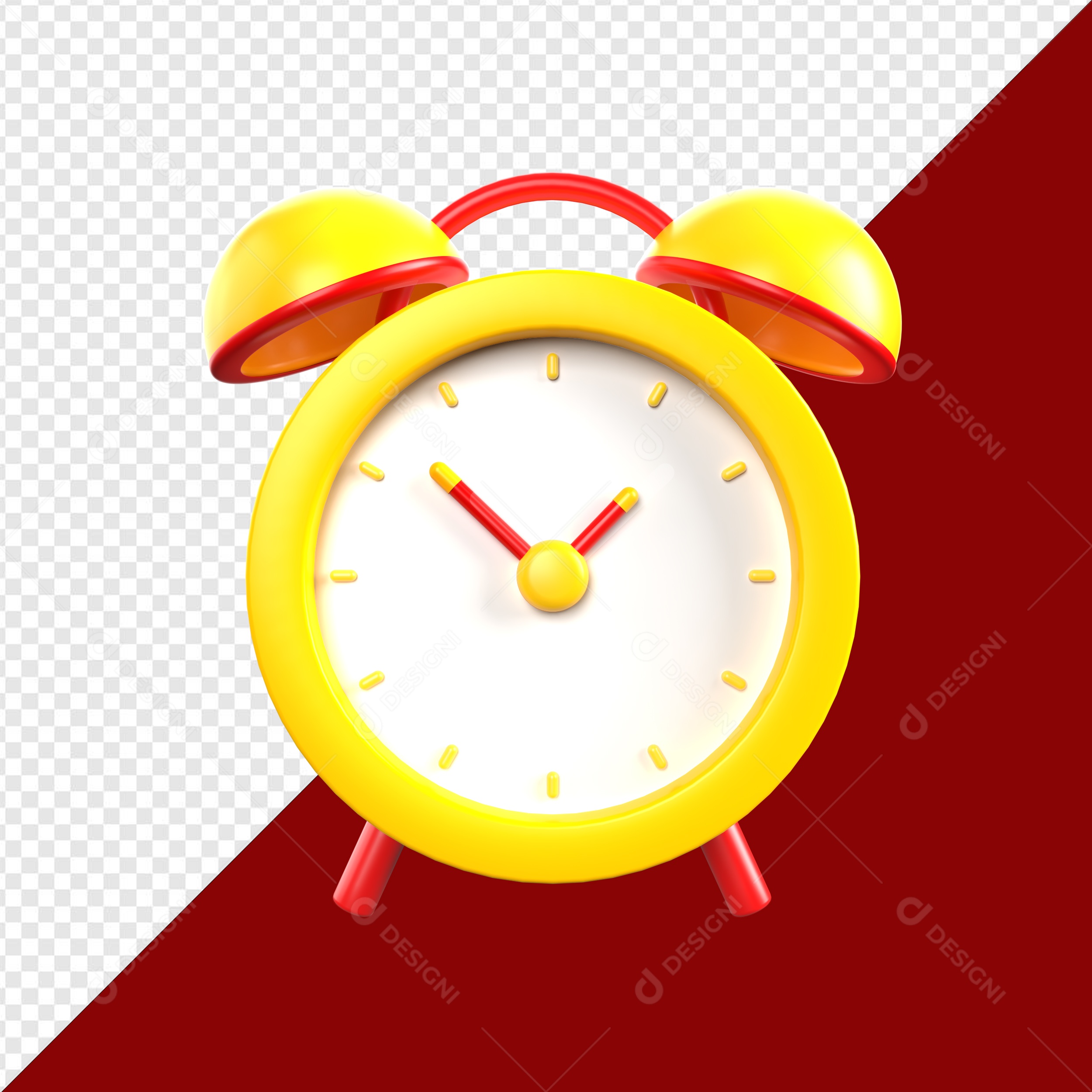 Relógio Despertador Elemento 3D Para Composição PSD