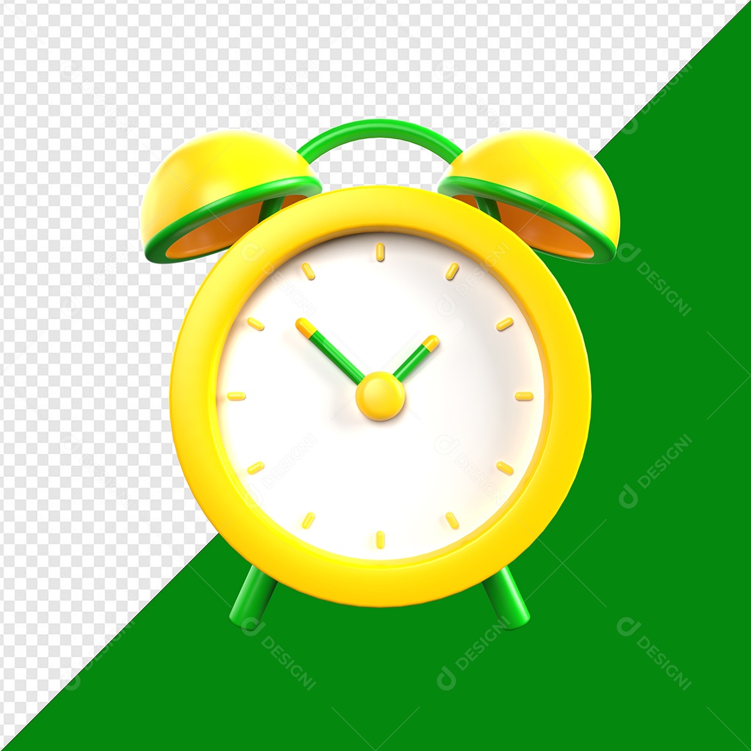Relógio Despertador Elemento 3D Para Composição PSD