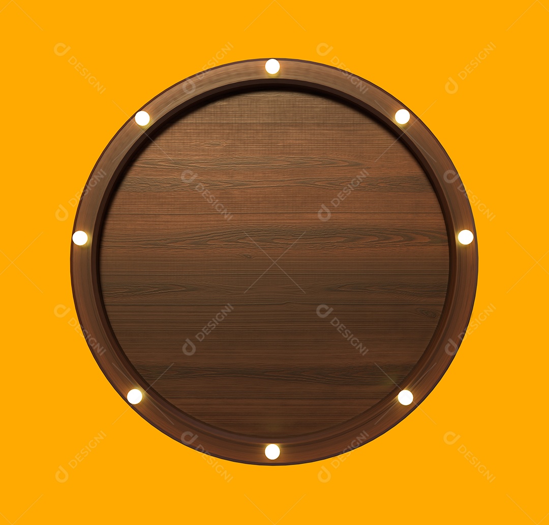 Escudo de Madeira Elemento 3D Para Composição PSD