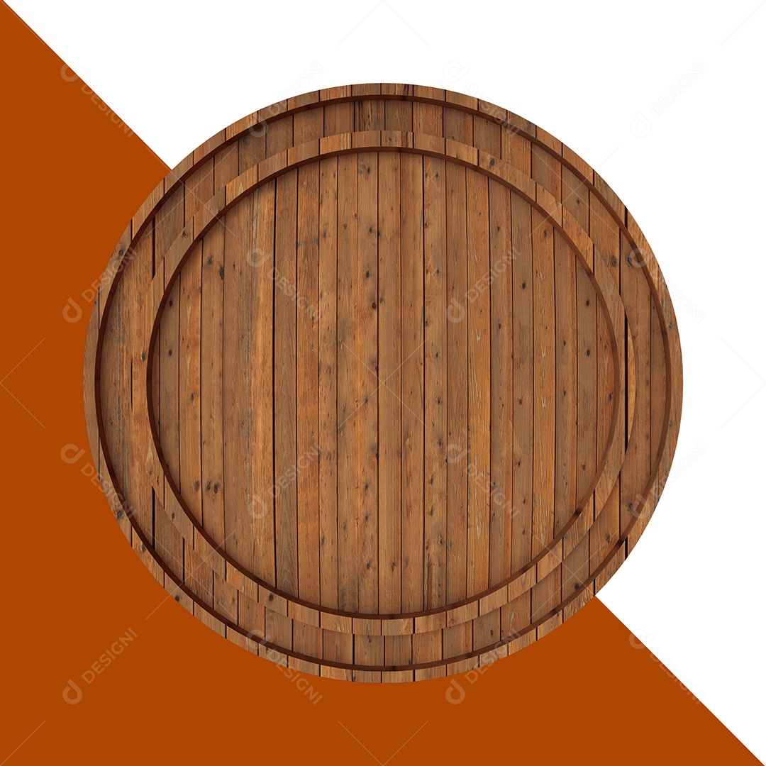 Escudo de Madeira Elemento 3D Para Composição PSD